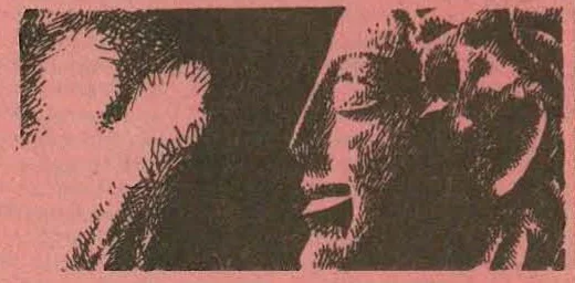 Sketch illustration of a figure, possibly a statue or person, in a rough landscape.