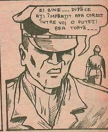 Comic panel 4: Close-up of an officer in uniform looking serious.