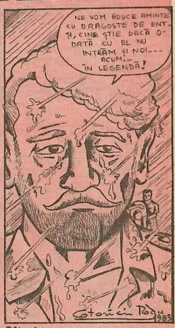 Comic panel showing a large portrait of a man with a mustache, looking hopeful.