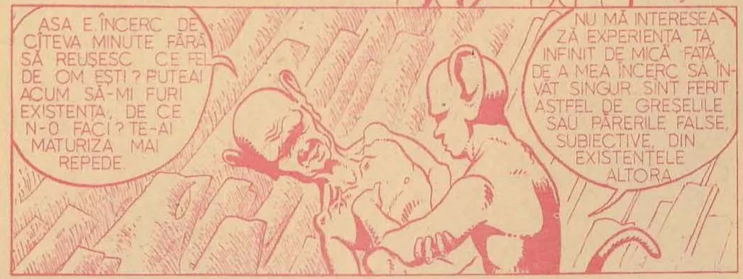 Comic panel: A wide scene showing two characters, one lying down and one sitting nearby, engaged in conversation.