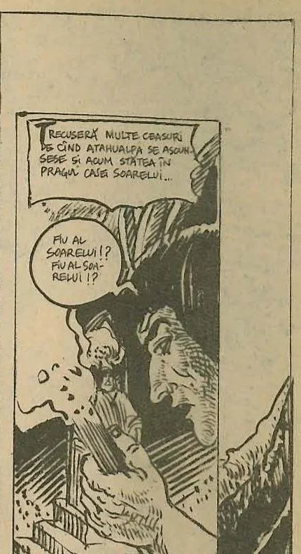 Comic panel: Close-up of faces in profile, looking tense.